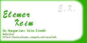 elemer keim business card
